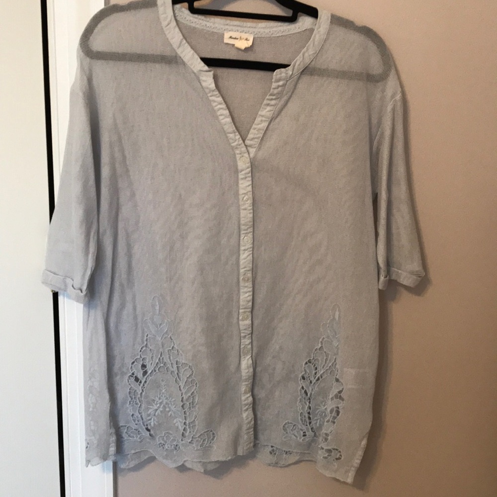 Anthropologie Meadow Rue Blue Tunic